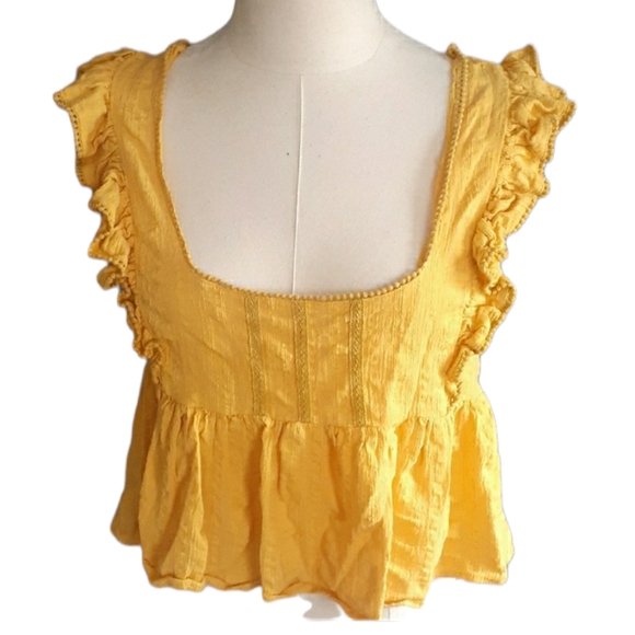 Free people yellow top size small - Picture 1 of 14